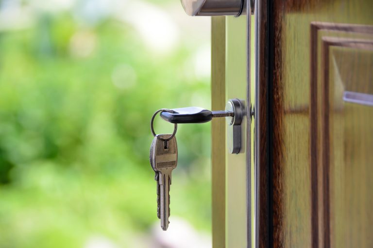 key in the front door lock