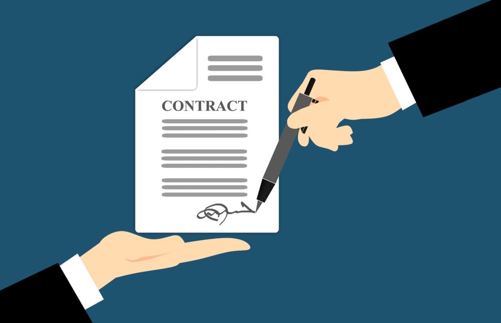 signing a contract